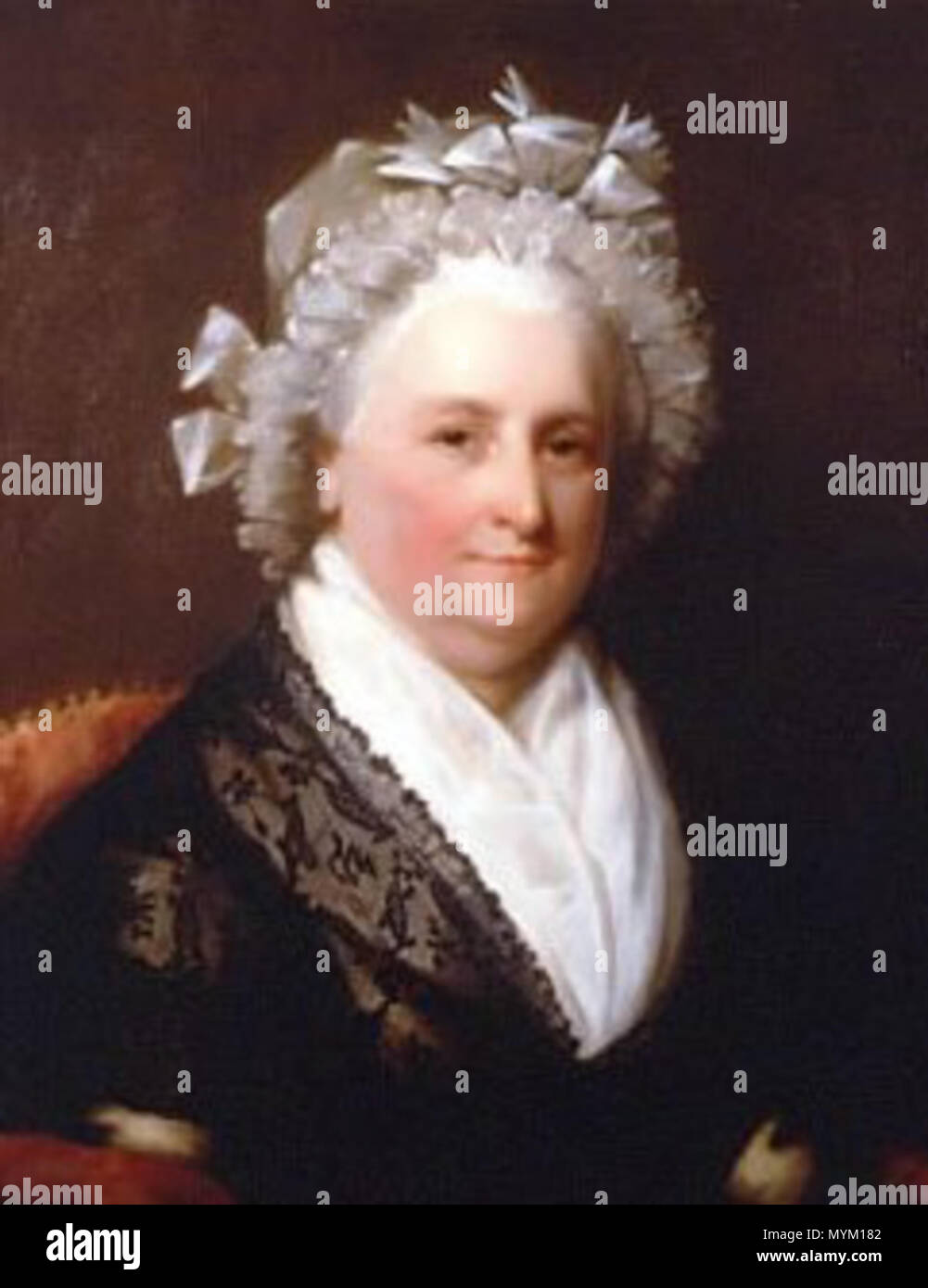 . Englisch: Martha Washington, First Lady der Vereinigten Staaten von 1789 bis 1797 während der Amtszeit des Präsidenten von ihrem Ehemann, dem Präsidenten George Washington. 31. Mai 2012. Unbekannt 349 Martha Washington Stockfoto