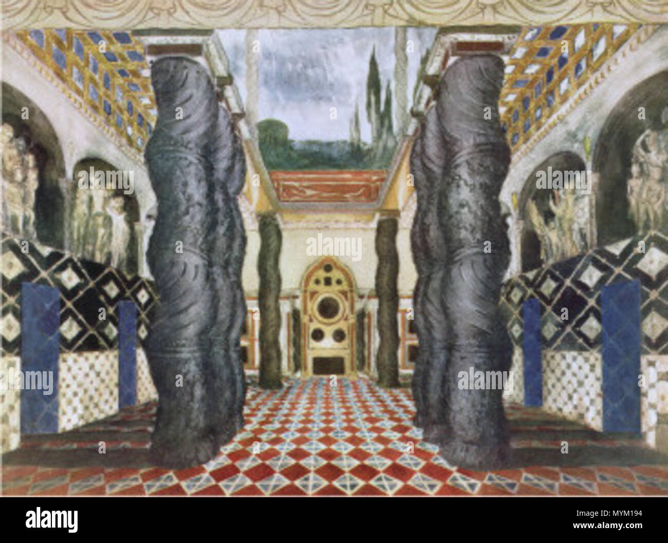 . Szenerie Design für den Kaiserlichen Palast, von der Märtyrer von St. Sebastian, c 1911. Собрание семьи Константиновичей, Париж. 1911. Bakst 349 Marthyre de S. Sebastien durch L. Bakst, 09. Stockfoto