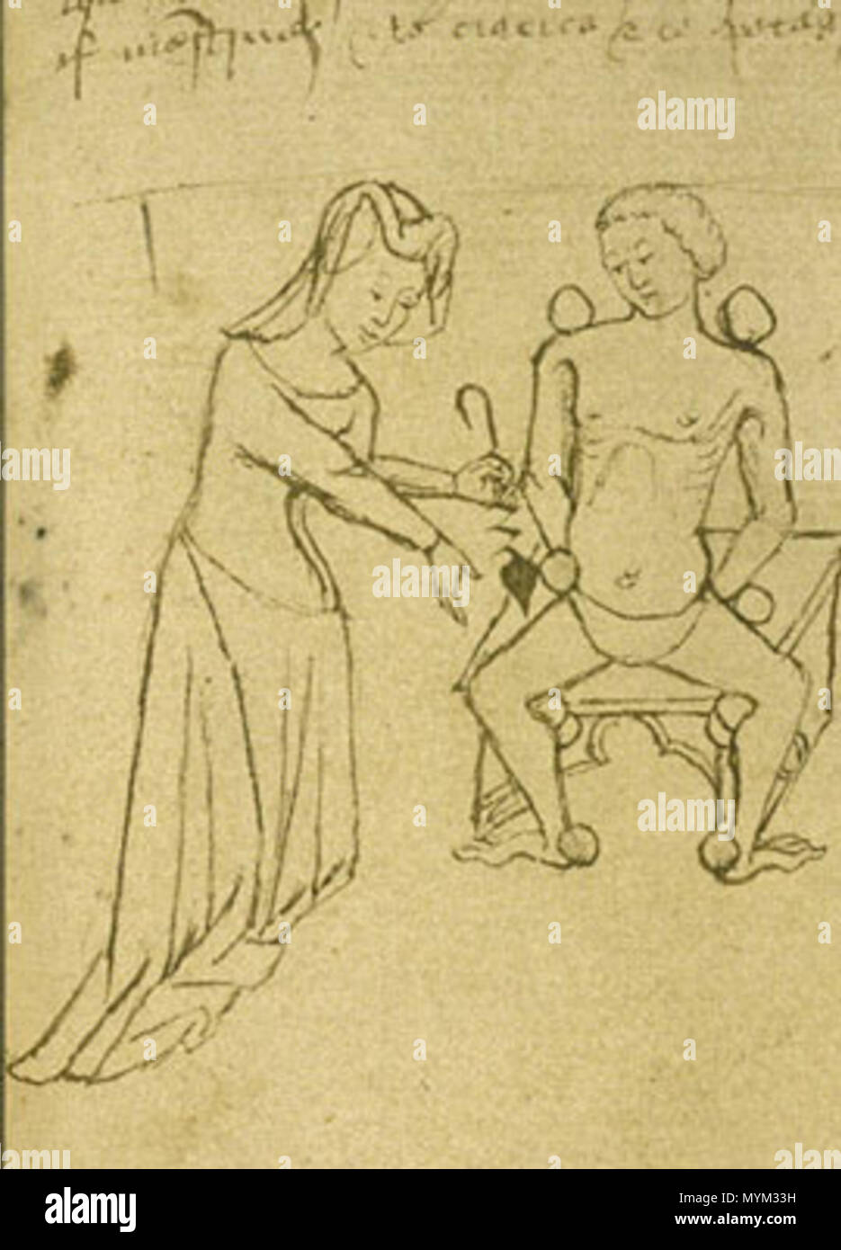 357 mittelalterlichen weiblichen Arzt Stockfoto