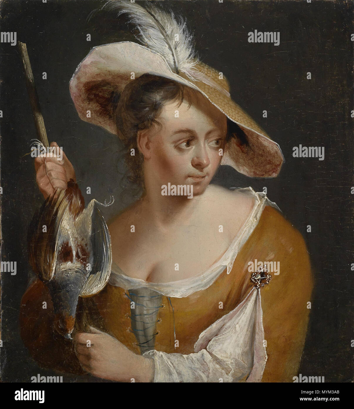 . Englisch: eine Frau mit einem rebhuhn auf einem Pfahl. Öl auf. 12.2 x 11.2 cm (4.8 X 4.4 in). Wien, Dorotheum (17. Oktober 2012). zwischen 1724 und 1757. Melchior Brassauw (1709 - nach 1757) Alternative Namen Melsen Brasjauw, Melchior Brisjouw Beschreibung flämischen Maler Geburtsdatum / Tod 14. Mai 1709 Nach 1757 Ort der Geburt / Todes Mechelen Antwerpen Arbeiten Zeitraum zwischen ca. 1724 und ca. 1757 Behörde: Q 18516738 VIAF: 95773216 ULAN: 500015032 BPN: 36693786 RKD: 12142 358 Melchior Brassauw002 Stockfoto