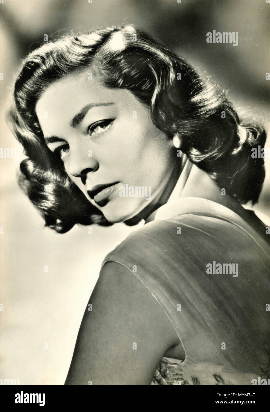 Porträt der amerikanischen Schauspielerin Lauren Bacall Stockfoto