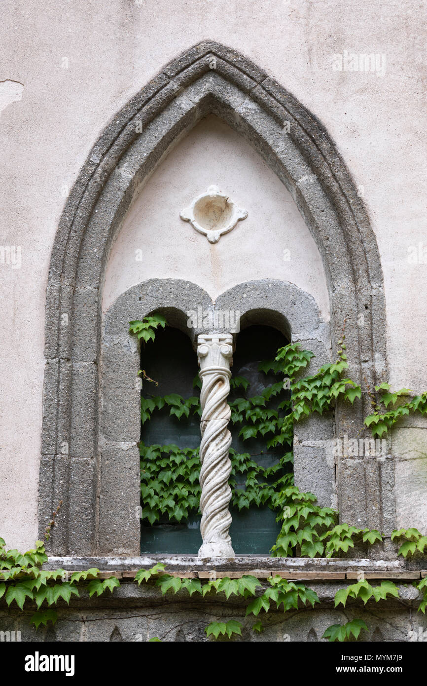 Gotische Fenster, Ravello, Amalfi, Kampanien, Italien, Europa Stockfoto