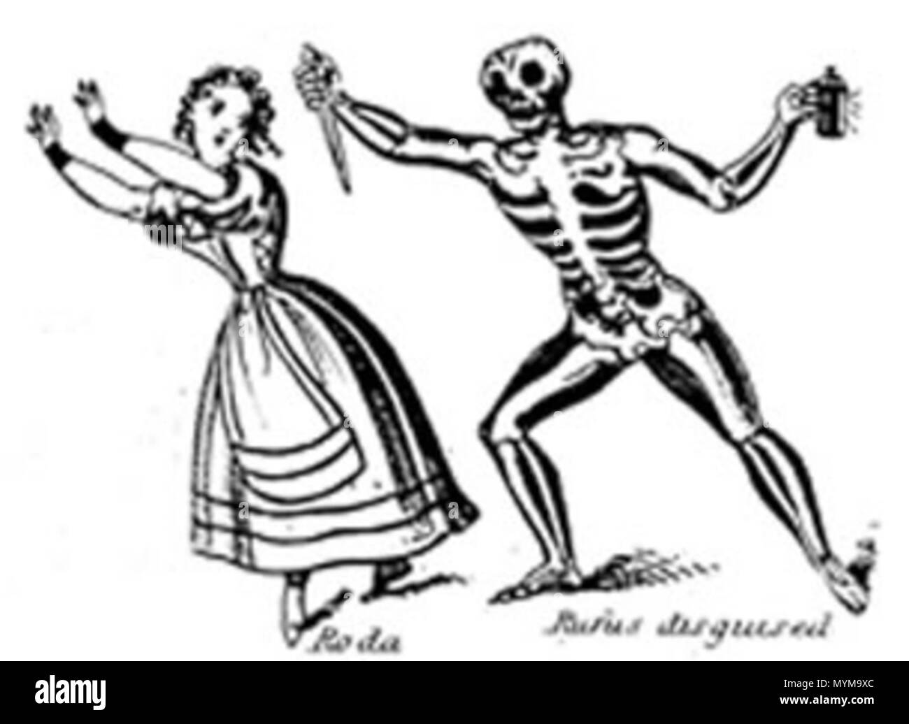 . Skizze einer Szene aus Jane Scott's 1816 Spielen, die Alte Eiche Brust. 1816. Unbekannt 397 OldOakChest Stockfoto