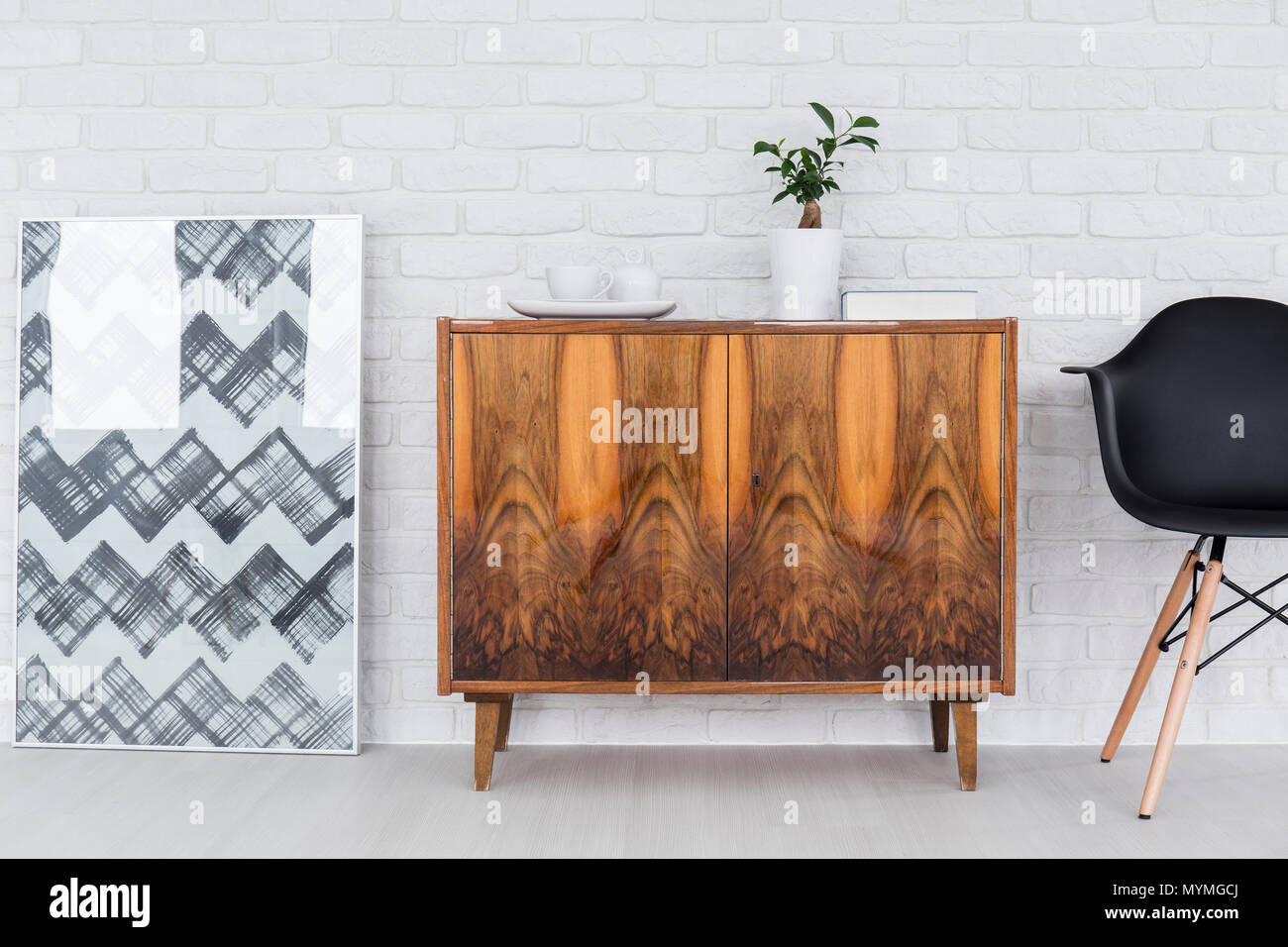 Trendy loft Möbel und Dekorationen interior design Ideen Stockfoto