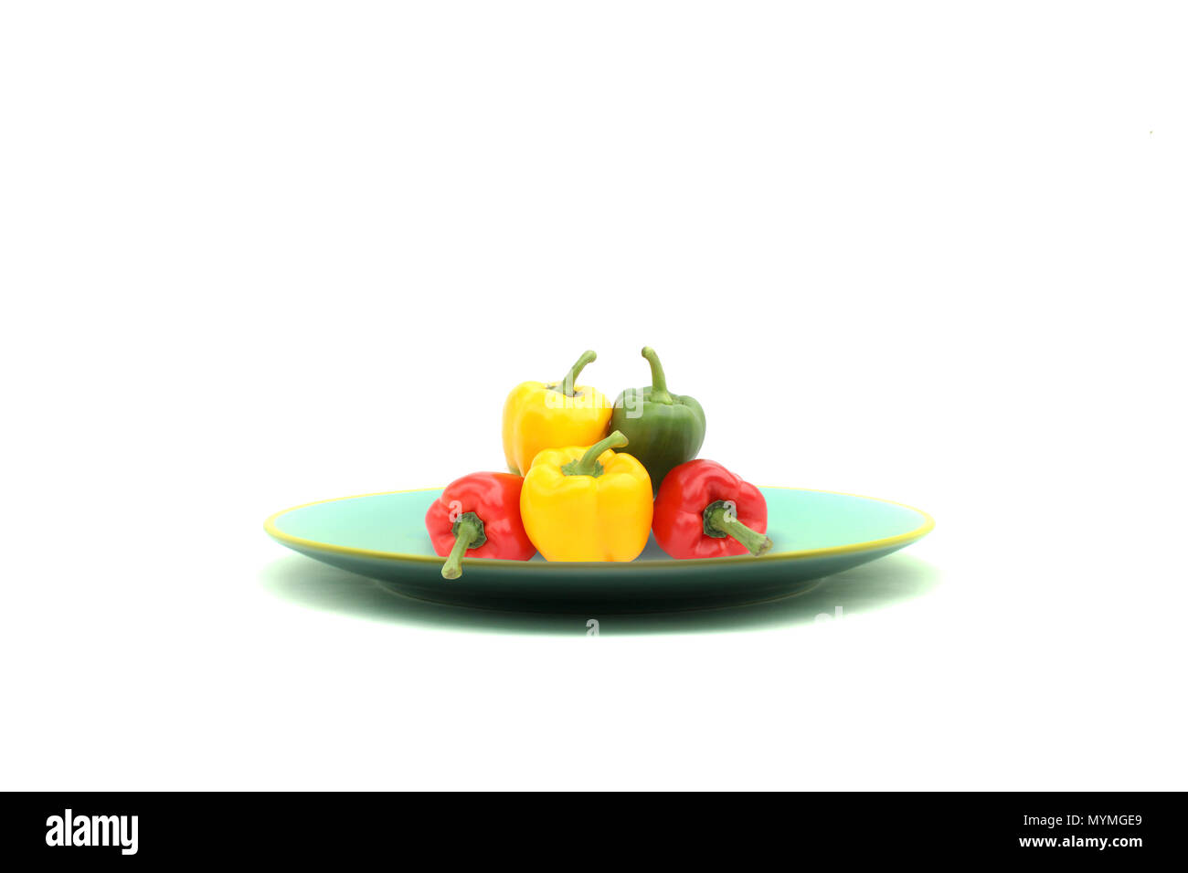 Gemüsepaprika oder Paprika ohne brennenden Geschmack in der Platte Stockfoto