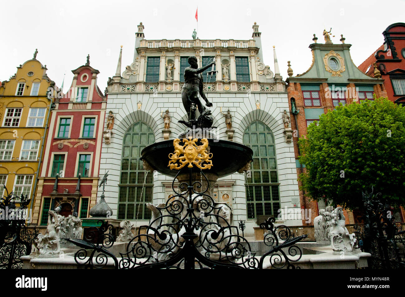 Der Neptunbrunnen - Danzig - Polen Stockfoto