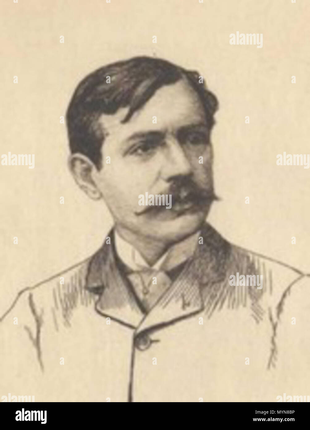 . Paul Bourget. 1880. Robert Kastor, eau-forte 411 Paul Bourget Stockfoto