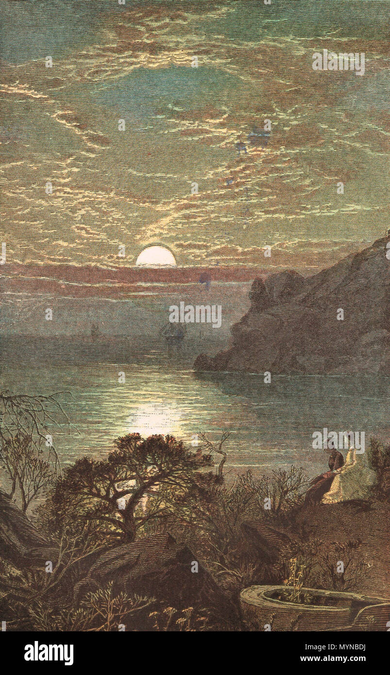 Alte Festung in der Nähe von Rhode Island, 19. Jahrhundert Szene Stockfoto