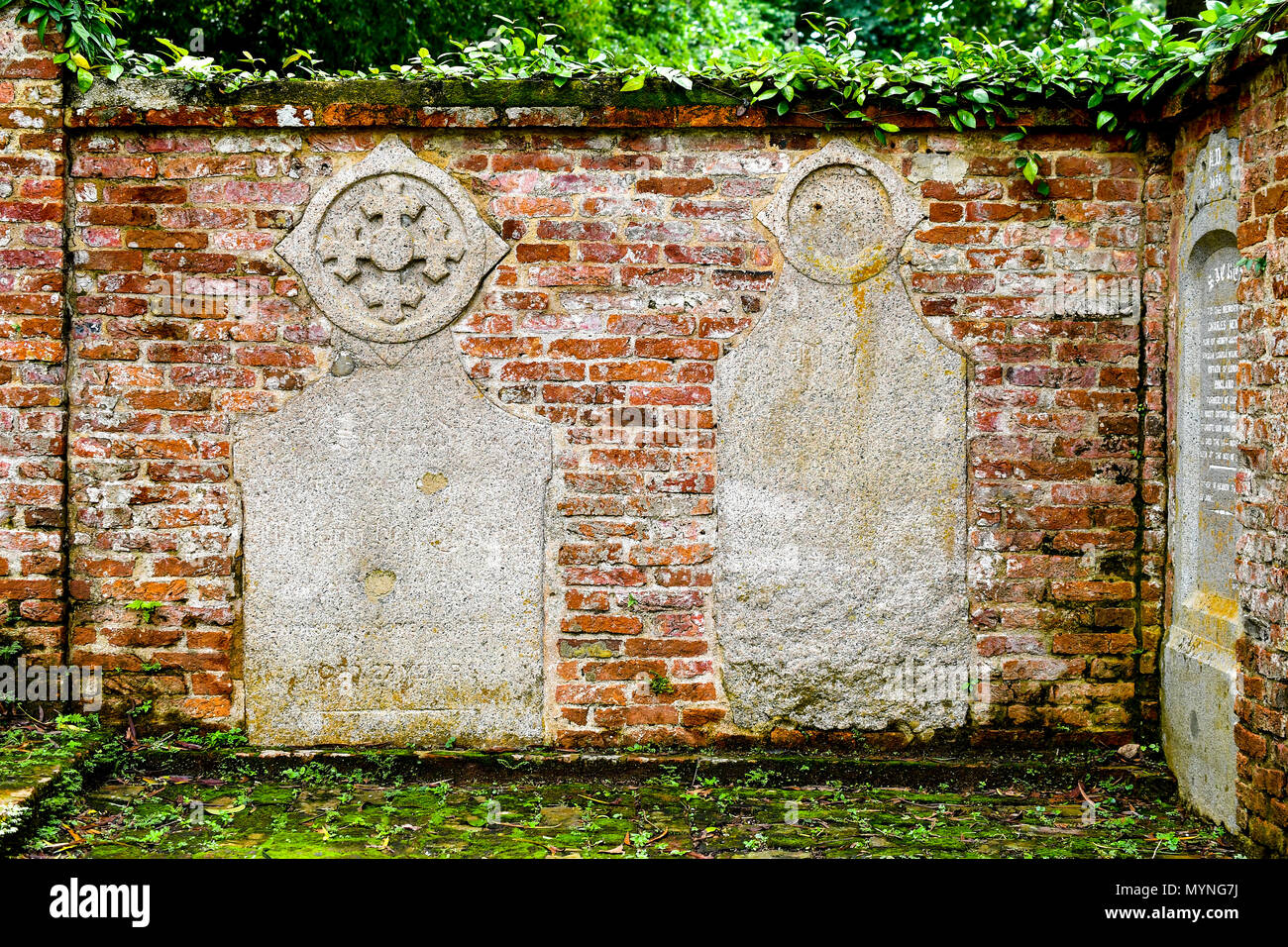 Stein relief rote Ziegelsteine Stockfoto