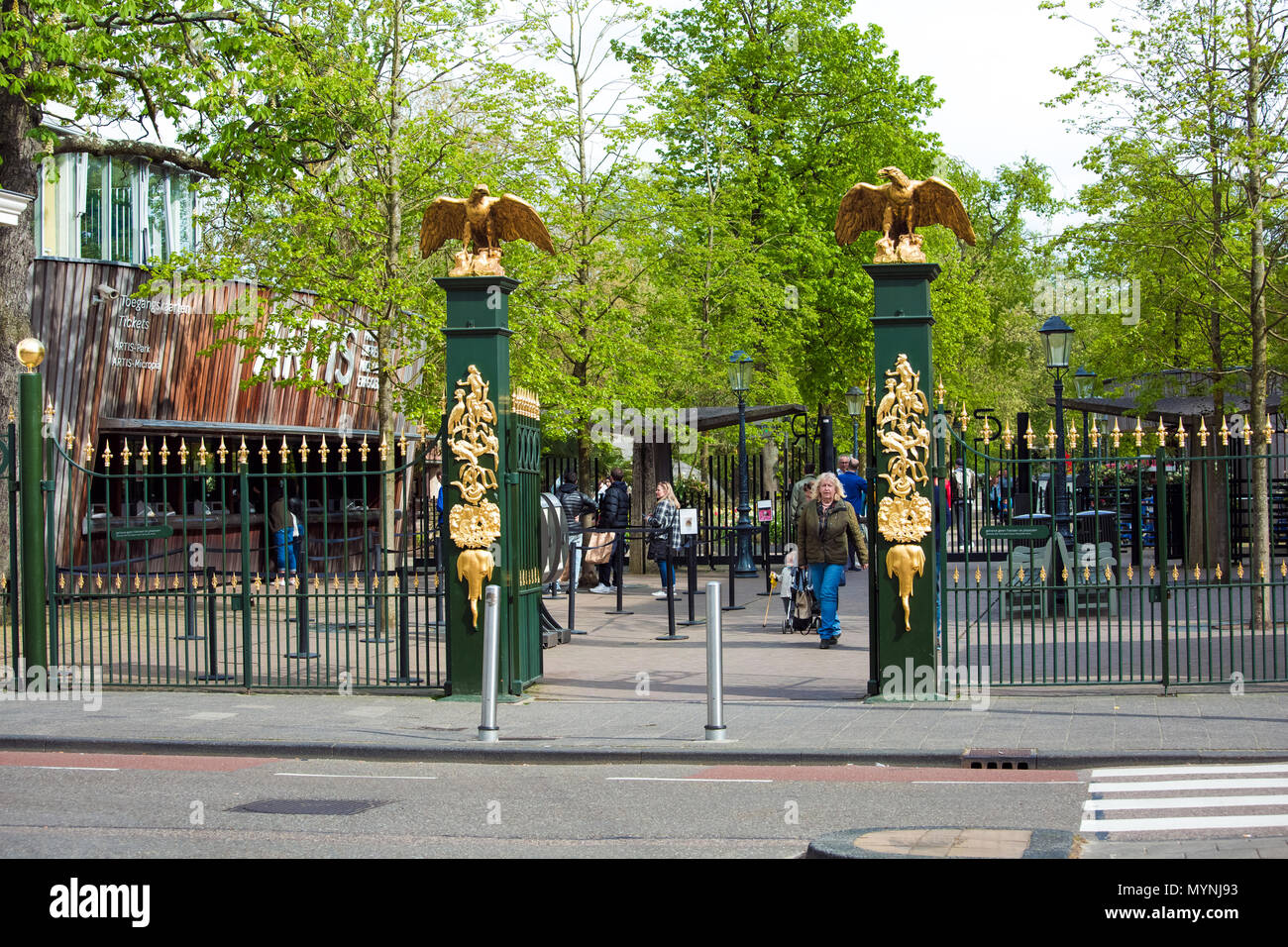 Eingang zum Amsterdamer Zoo, Nethrelands Stockfoto