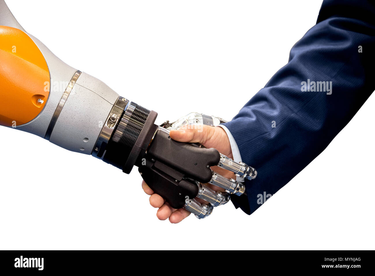 Roboter Hand schütteln Stockfoto