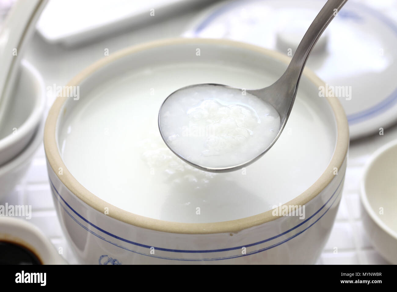 Congee, chinesischen Reisbrei, Chinesisch traditionell gesundes Frühstück Stockfoto