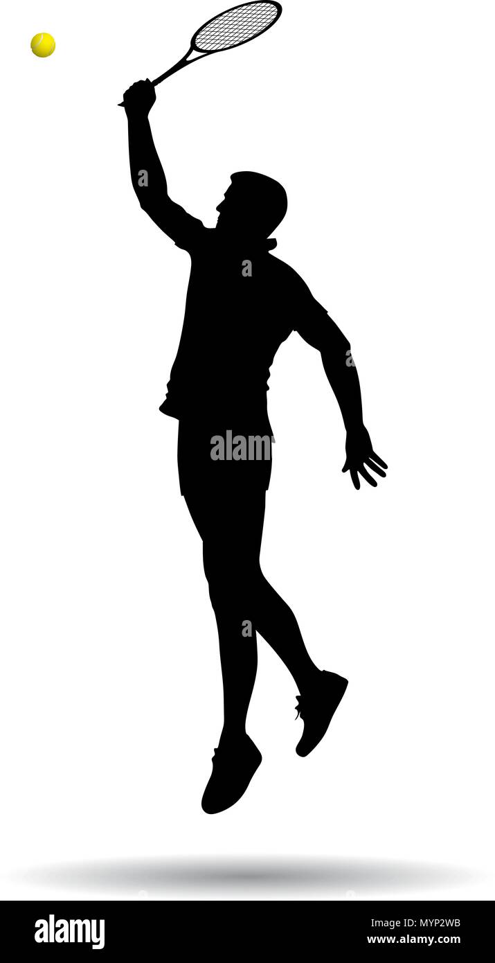 Tennis Spieler silhouette Stock Vektor