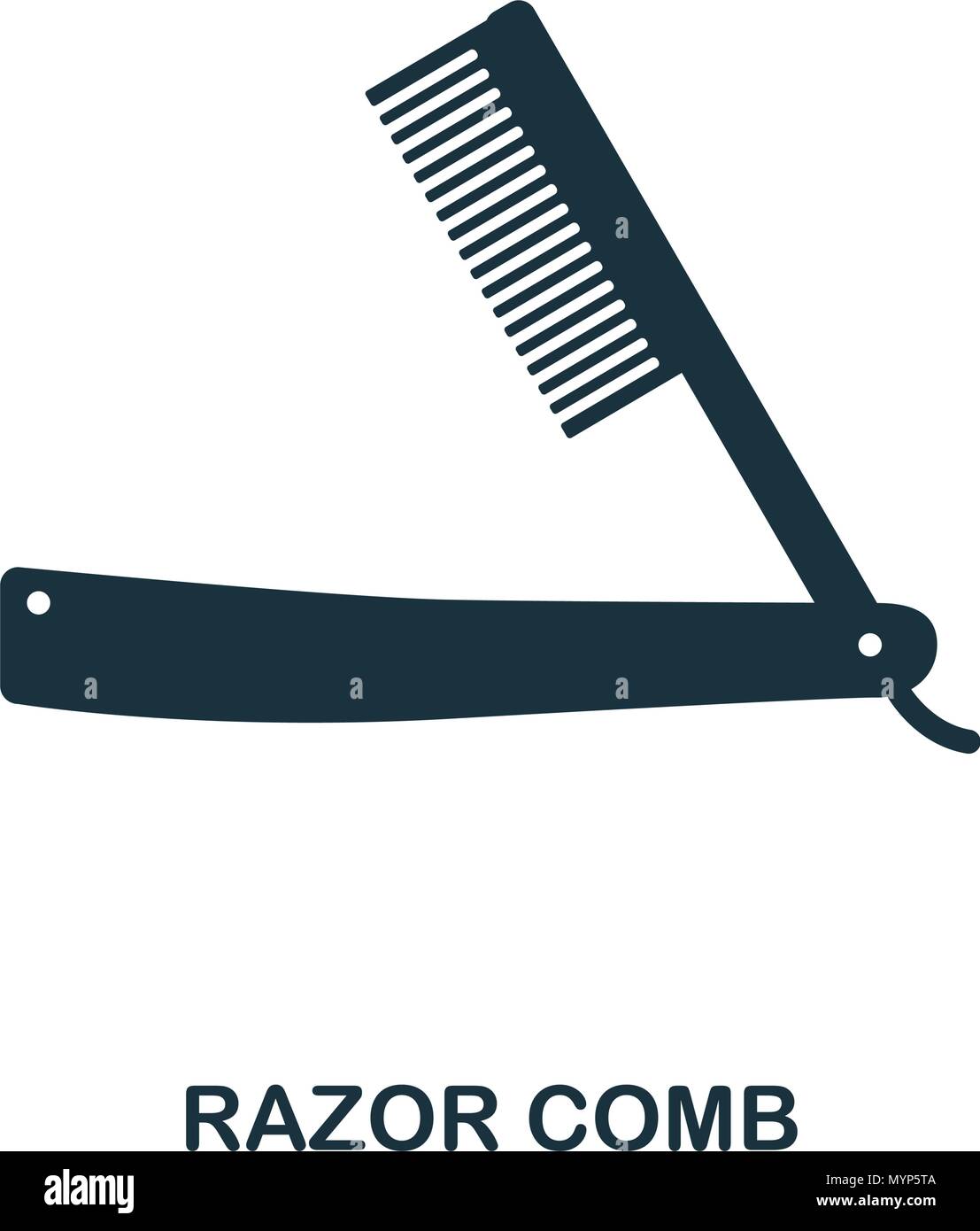 Rasiermesser Kamm Symbol. Flat Style Icon Design. UI. Abbildung: rasiermesser Kamm Symbol. Piktogramm isoliert auf Weiss. Fertig in web design, Anwendungen, Software, Druck verwenden. Stock Vektor