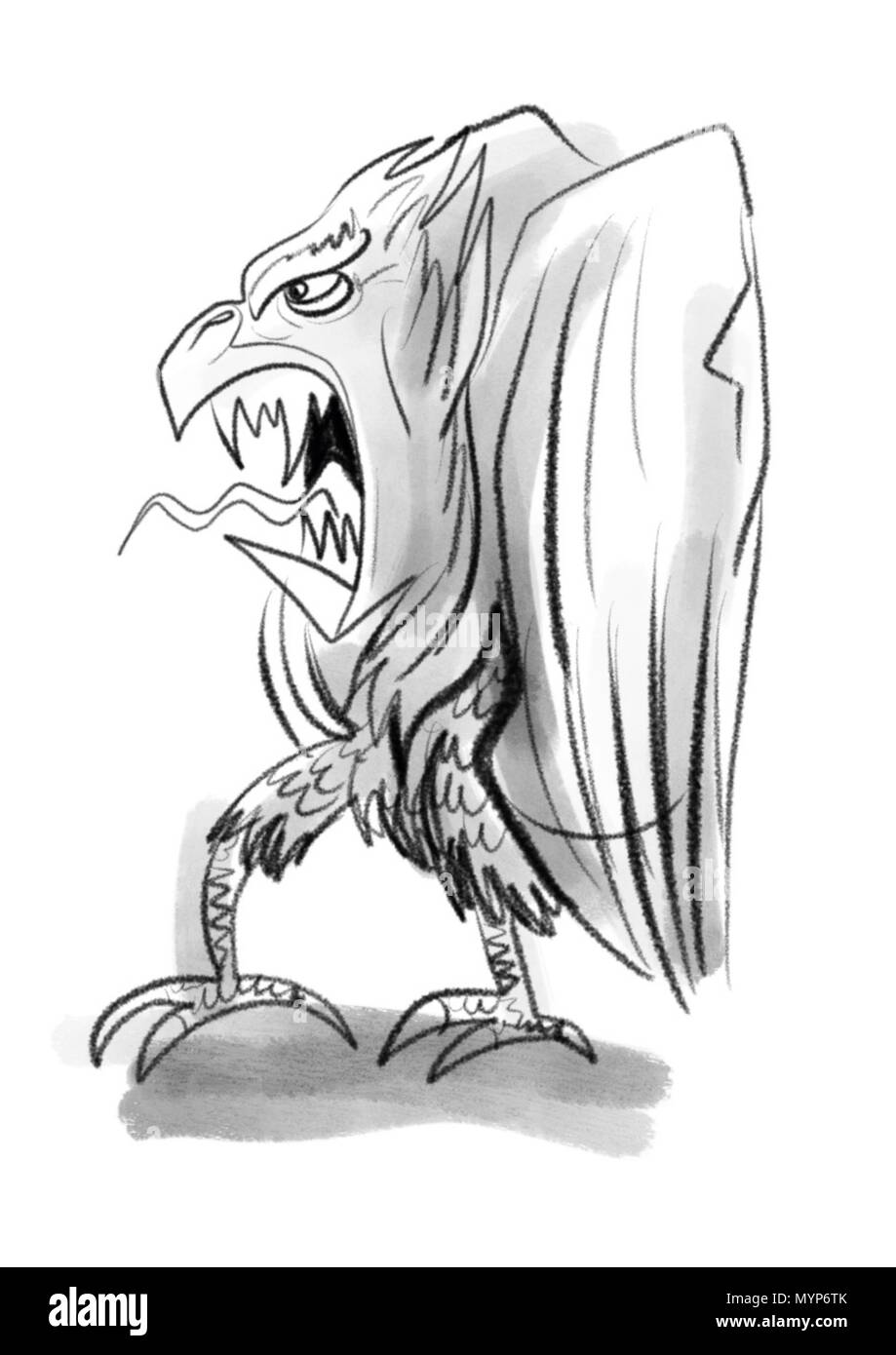 Griechischen oder römischen Illustration; HARPY Stockfoto