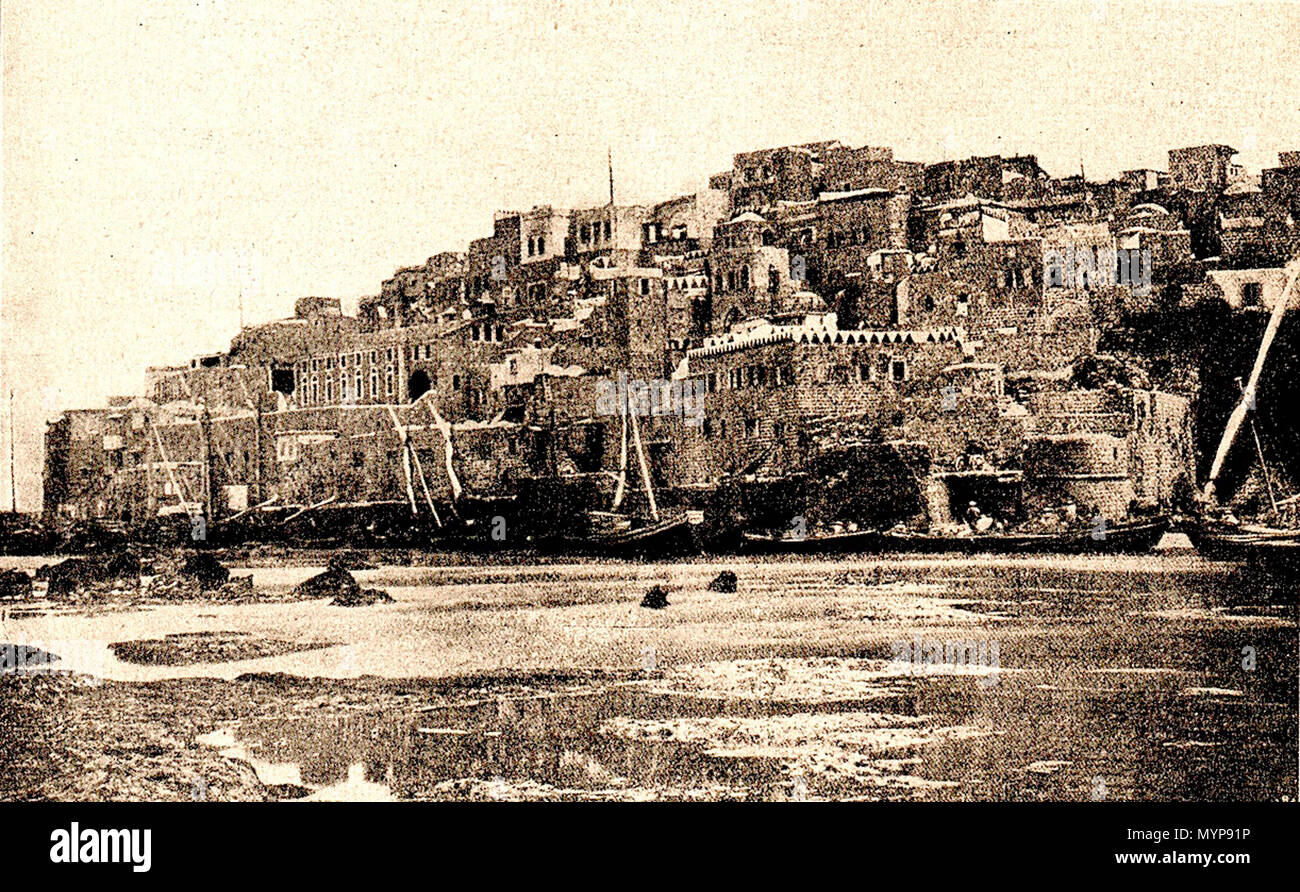 . Русский: Яффа. Из Фотография книги Ювачёва" Паломничество в Палестину'. 11, Глава стр. 50. English: Jaffa. Die Fotografie aus dem Juwatschöws Buch 'Die Pilgerfahrt zu Palästina". Das Kapitel 11, S. 50. Englisch: Jaffa. Das Foto aus dem Buch Yuvachyov's 'Wallfahrt nach Palästina". Kapitel 11, S. 50. Vor 1904. И. П. Ювачёв 423 Wallfahrt nach Palästina 11. (50) Stockfoto