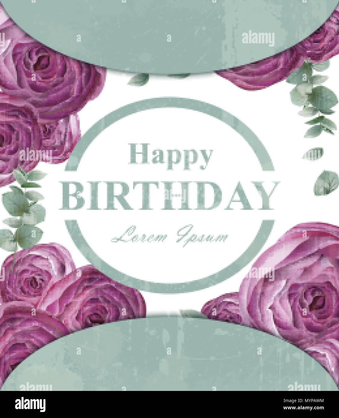 Pfingstrose Blüten Karte Vektor. Jahrgang alte Kulisse. Schönen floralen Dekor. ultra violette Farbe Stock Vektor