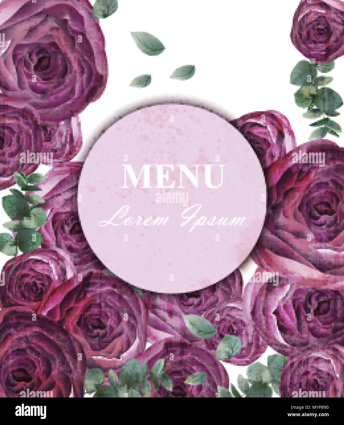 Pfingstrose Blüten Karte Vektor. Jahrgang alte Kulisse. Schönen floralen Dekor. ultra violette Farbe Stock Vektor