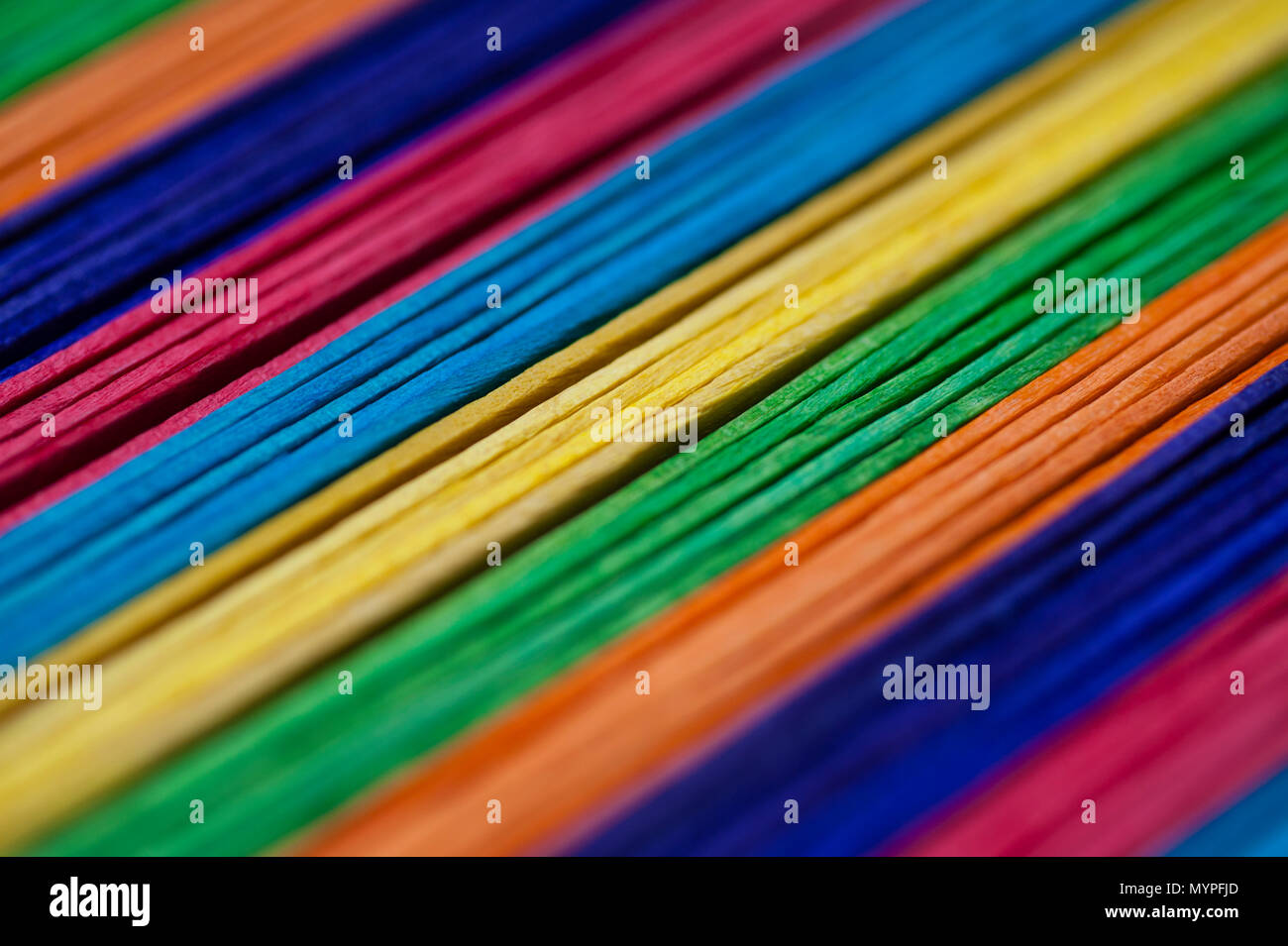 In der Nähe der bunten Sticks abstrakte Muster. Stockfoto
