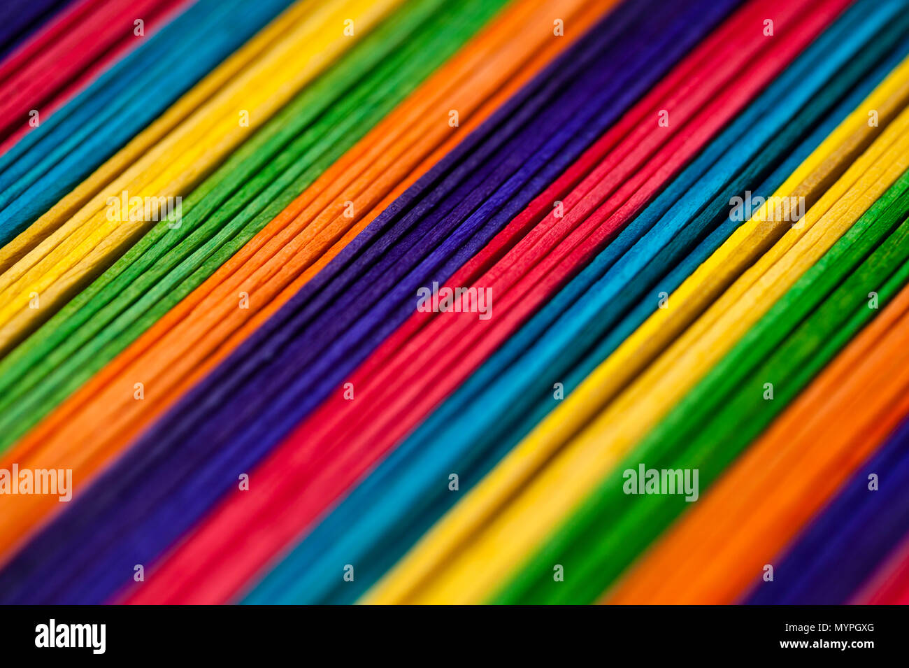 In der Nähe der bunten Sticks abstrakte Muster. Stockfoto