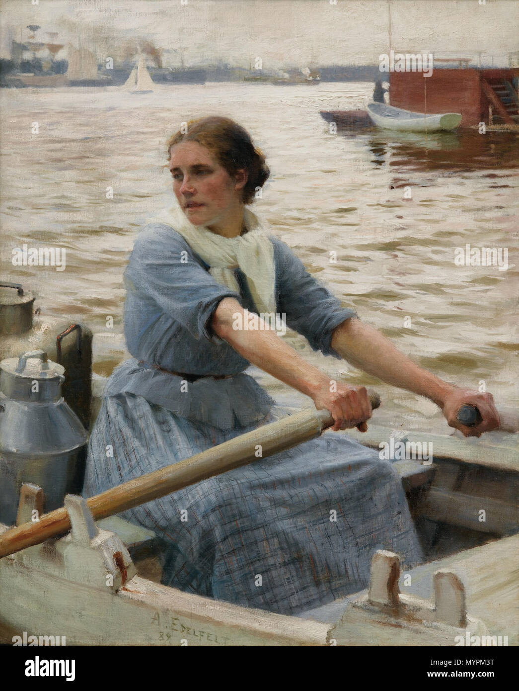 274 Albert Edelfelt, 1889 - La laitiere Stockfoto