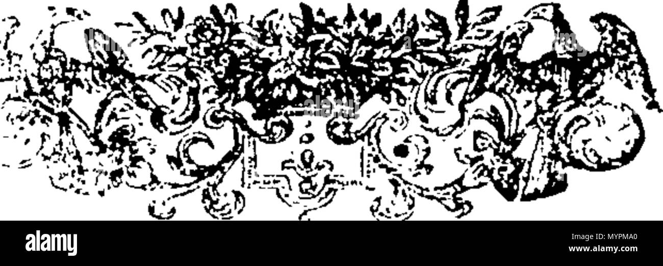 . Englisch: Fleuron aus Buch: ein Essay über das Glück. In vier Bücher. 321 Ein Essay über das Glück. In vier Bücher. Fleuron T 033316-1 Stockfoto