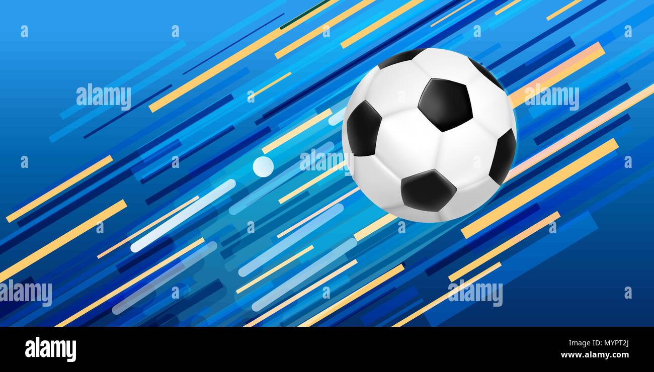 Fußball-Ereignis Illustration, Web Banner Design der Fußball-Ball mit festlichen Farbe Hintergrund. EPS 10 Vektor. Stock Vektor