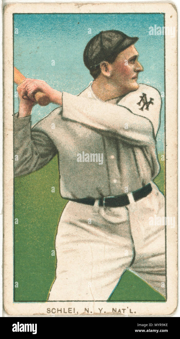 . Englisch: Titel: Admiral Schlei, New York Giants, Baseball card portrait Abstract / Medium: 1 Print: Relief mit Rasterung, Farbe. . 1909. American Tobacco Company, Sponsor 267 Admiral Schlei, New York Giants, Baseball card Portrait LCCN 2008676509 Stockfoto