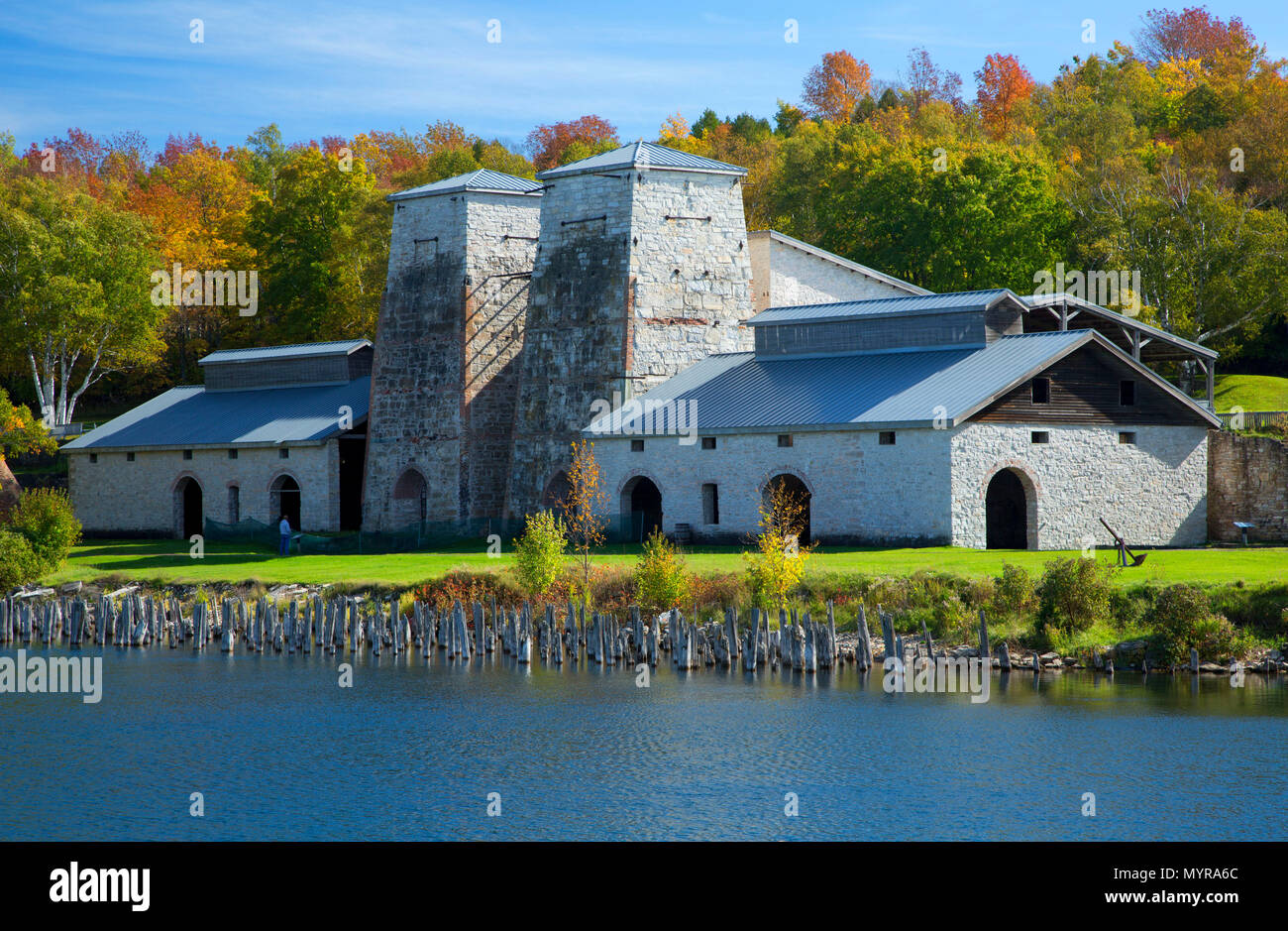 Ofen Komplex über Big Bay de Noc, Fayette Historic State Park, Michigan Stockfoto