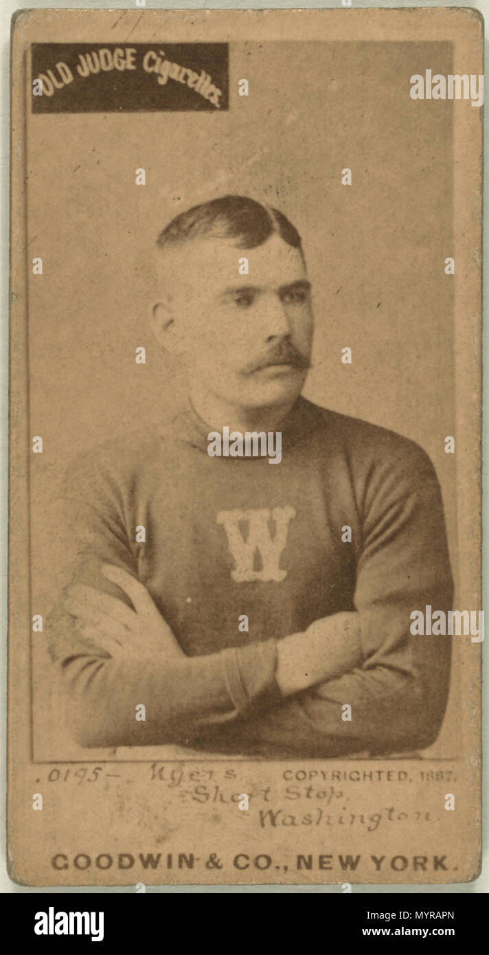 . Englisch: Titel: Al Myers, Washington Staatsmänner, Baseball card portrait Abstract / Medium: 1 Foto: Eiweiß. . 1887. Goodwin & Co., Sponsor 273 Al Myers, Washington Staatsmänner, Baseball card Portrait LCCN 2007686958 Stockfoto . Englisch: Titel: Al Myers, Washington Staatsmänner, Baseball card portrait Abstract / Medium: 1 Foto: Eiweiß. . 1887. Goodwin & Co., Sponsor 273 Al Myers, Washington Staatsmänner, Baseball card Portrait LCCN 2007686958 Stockfoto
