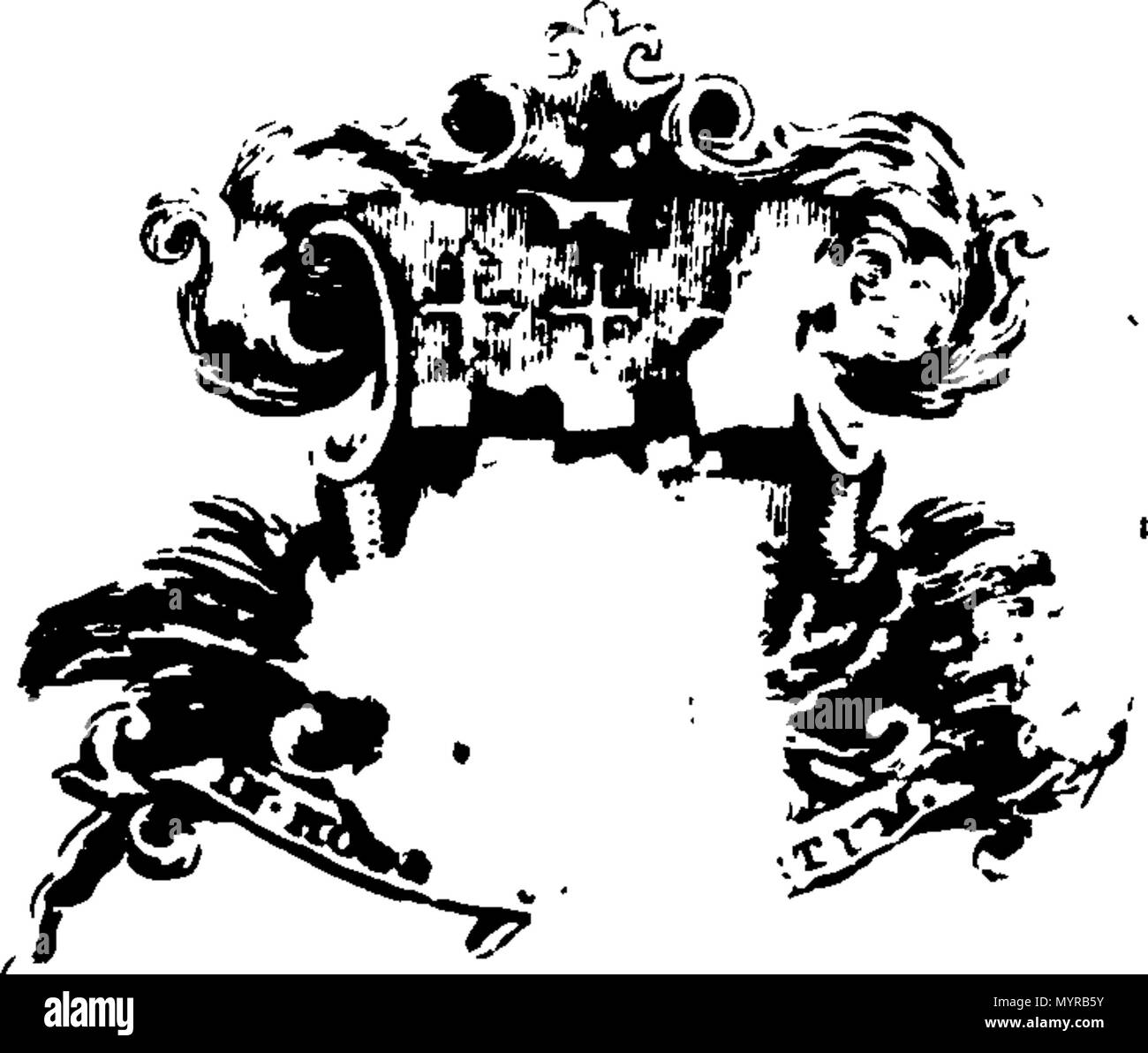 . Englisch: Fleuron aus Buch: Ein Essay zur Regulierung des Handels, und mit den Armen dieses Reiches. Die zweite Ausgabe. Wem wird hinzugefügt, ein Versuch in Richtung der Publick schulden. Von John Cary, Esq; 329 Ein Essay zur Regulierung des Handels, und mit den Armen dieses Reiches Fleuron T 059898-1 Stockfoto