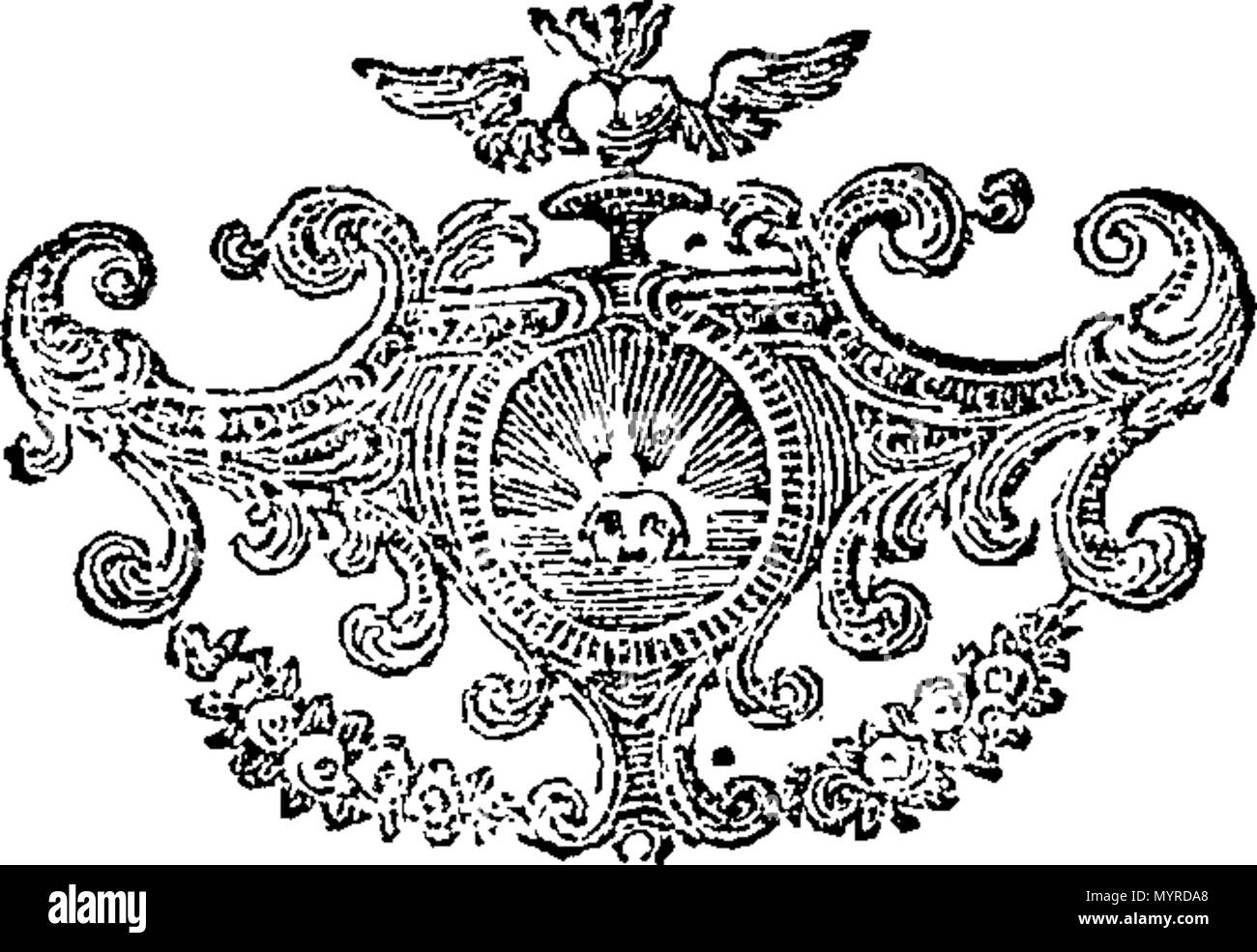 . Englisch: Fleuron aus Buch: Eine Darstellung der verschiedenen Texte der Heiligen Schrift, insbesondere diejenigen, in denen die Logos auftritt. Die Substanz von acht Predigten in der Kathedrale St. Paulus predigte, in den Jahren 1764 und 1765. Bei der Ernennung von Frau Heathcote, und mit Genehmigung des Herrn Bischof von London; für den Vortrag von Frau Moyer gegründet. Die zwei Flächen relativ zu einem zwischenzustand hinzugefügt. Von Benjamin Dawson, L.L.D., Rektor der Burgh in Suffolk. 344 Ein Beispiel für mehrere Texte der Heiligen Schrift, insbesondere diejenigen, in denen die Logos tritt Fleuron T 135149-7 Stockfoto