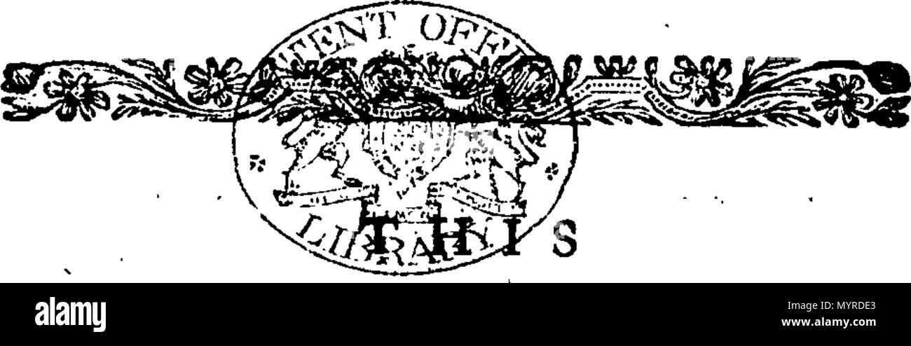 . Englisch: Fleuron aus Buch: Eine unparteiische Berücksichtigung der Kraft und Wirksamkeit des hoch angesehener spezifischer, den Königlichen Patent Arzneimittel Schnupftabak. Durch den Nachweis von Tatsachen bewiesen. 344 Eine unparteiische Berücksichtigung der Kraft und Wirksamkeit des hoch angesehener spezifischer, den Königlichen Patent Arzneimittel Schnupftabak Fleuron T 225583-7 Stockfoto