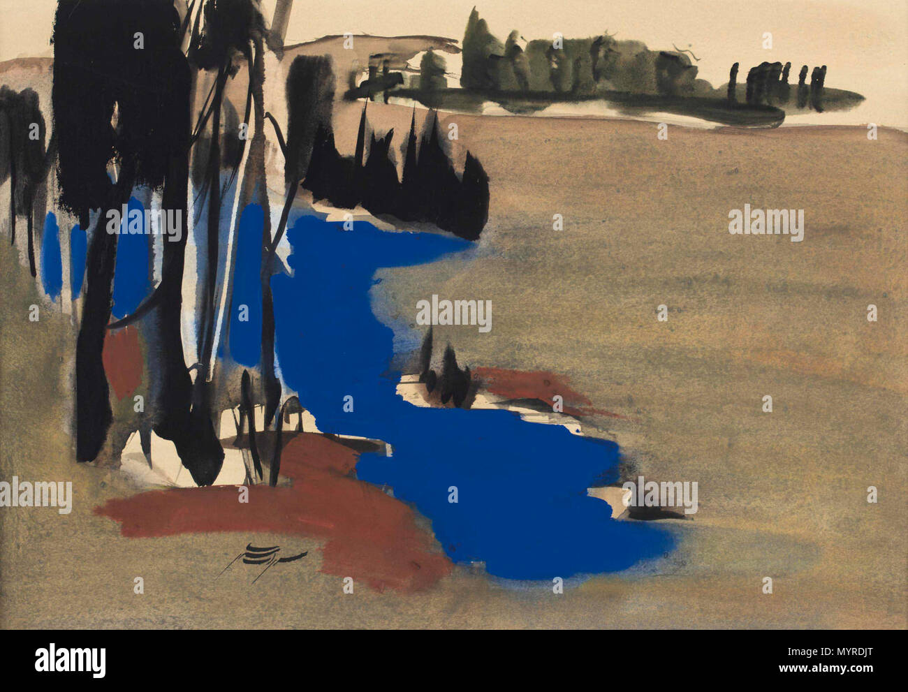 . Englisch: Ohne Titel in Persisch unterzeichnet (unten links), Gouache auf Papier 13 3/8 x 19 in. (34 x 49.5 cm.) malte um 1960 s Herkunft direkt vom Künstler erworben. . Ca. 1960er Jahre. Sohrab Sepehri (1928 - 1980) Beschreibung iranischer Maler, Dichter und Schriftsteller Geburtsdatum / Tod vom 7. Oktober 1928 vom 21. April 1980 Ort der Geburt / Todes Kashan Teheran Arbeitsort Iran (Tehran) Kontrolle: Q 469991 VIAF: 41851171 ISNI: 0000 0001 0891 0226 80002910 LCCN: n GND: 119026546 SUDOC: 028276809 WorldCat 1 Untitled von Sohrab Sepehri (3) Stockfoto