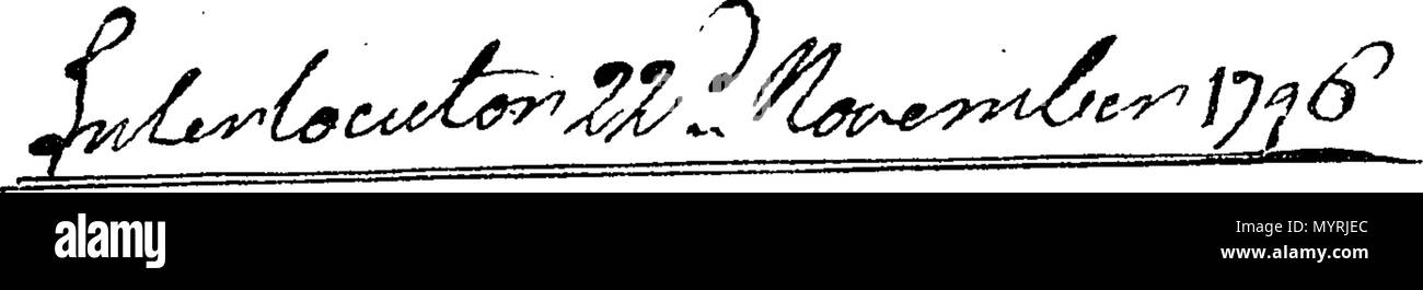 . Englisch: Fleuron aus Buch: Ans. Robert Stewart, Esq;&c2d recl. Haustier. William Heron. W. Beveridge, W.S. Agent. H. Antworten für Robert Stewart, Esq; von St Fort, und John Greig, seine Mieter in Hay's Mühle, die zweite RECLAIMING Petition von William Heron, Mieter in den Gebieten der Cruivie. 365 Ans Fleuron T 214588-3 Stockfoto