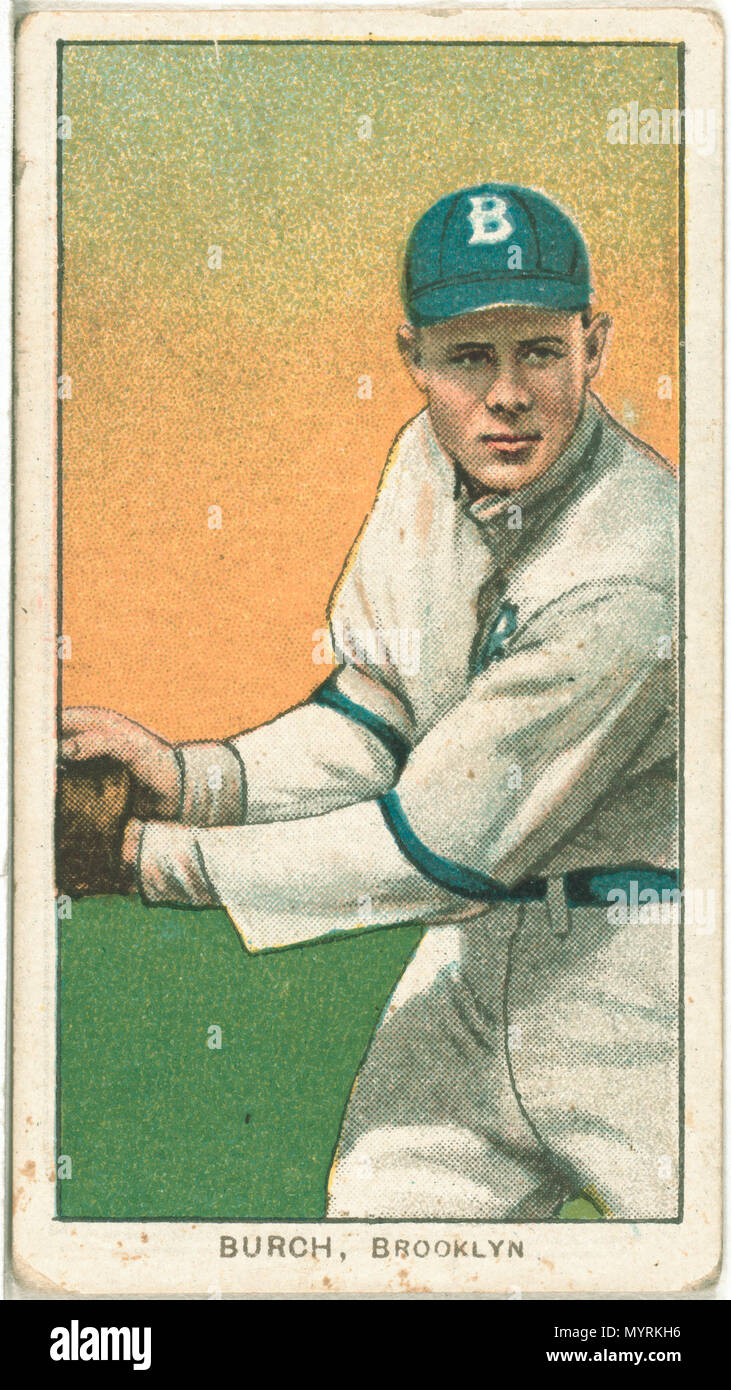. Englisch: Titel: Al Burch, Brooklyn Superbas/Brooklyn Schwindler, Baseball card portrait Abstract / Medium: 1 Print: Relief mit Rasterung, Farbe. . 1909. American Tobacco Company, Sponsor 273 Al Burch, Brooklyn Superbas-Brooklyn Schwindler, Baseball card Portrait LCCN 2008675096 Stockfoto