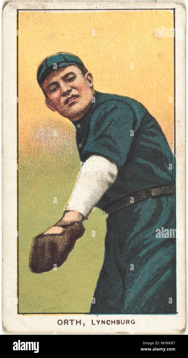 . Englisch: Titel: Al Orth, Lynchburg Team, Baseball card portrait Abstract / Medium: 1 Print: Relief mit Rasterung, Farbe. . 1909. American Tobacco Company, Sponsor 273 Al Orth, Lynchburg Team, Baseball card Portrait LCCN 2008676881 Stockfoto