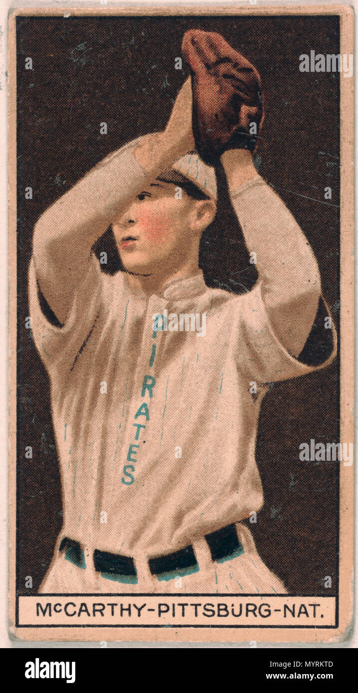 . Englisch: Titel: Alexander McCarthy, Pittsburgh Pirates, Baseball card portrait Abstract / Medium: 1 Print: Relief mit Rasterung, Farbe. . 1912. American Tobacco Company, Sponsor 277 Alexander McCarthy, Pittsburgh Pirates, Baseball card Portrait LCCN 2008677938 Stockfoto