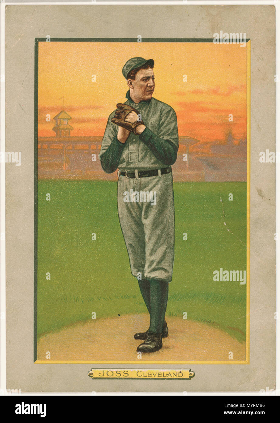 . Englisch: Titel: Addie Joss, Cleveland Nap, Baseball card portrait Abstract / Medium: 1 Print: chromolithograph mit Farbe. . 1911. American Tobacco Company, Sponsor 266 Addie Joss, Cleveland Nap, Baseball card Portrait LCCN 2007685671 Stockfoto