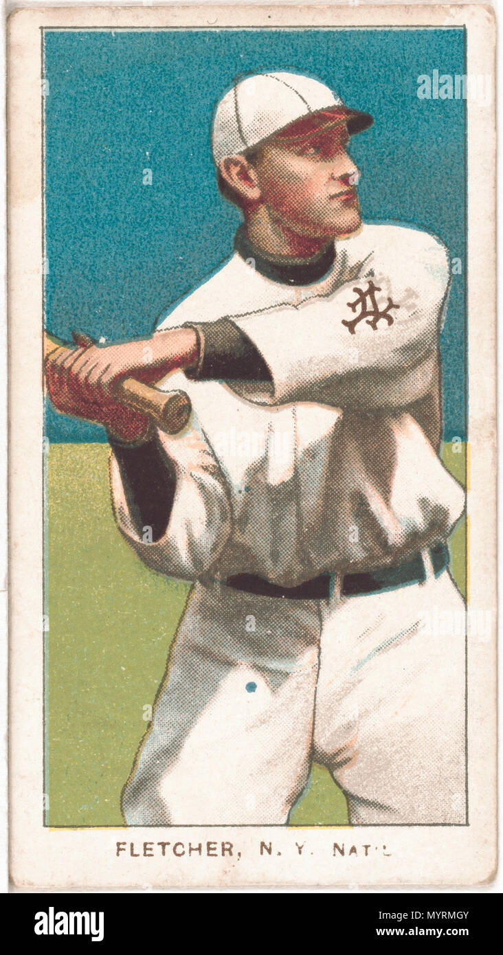 . Englisch: Titel: Kunst Fletcher, New York Giants, Baseball card portrait Abstract / Medium: 1 Print: Relief mit Rasterung, Farbe. . 1909. American Tobacco Company, Sponsor 380 Kunst Fletcher, New York Giants, Baseball card Portrait LCCN 2008676487 Stockfoto . Englisch: Titel: Kunst Fletcher, New York Giants, Baseball card portrait Abstract / Medium: 1 Print: Relief mit Rasterung, Farbe. . 1909. American Tobacco Company, Sponsor 380 Kunst Fletcher, New York Giants, Baseball card Portrait LCCN 2008676487 Stockfoto
