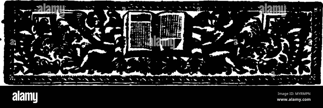 . Englisch: Fleuron aus Buch: Eine genaue Rechnung von zwei echten Träume, die zu der gleichen Person geschehen, die erste im Jahr 1708, die dann würde, wurde mit der Kopie der Verse Präfix 'Veröffentlichen; die andere am 21. August 1714, der Autor wird dann in Indien. 331 Eine genaue Rechnung von zwei echten Träume Fleuron T 216465-1 Stockfoto