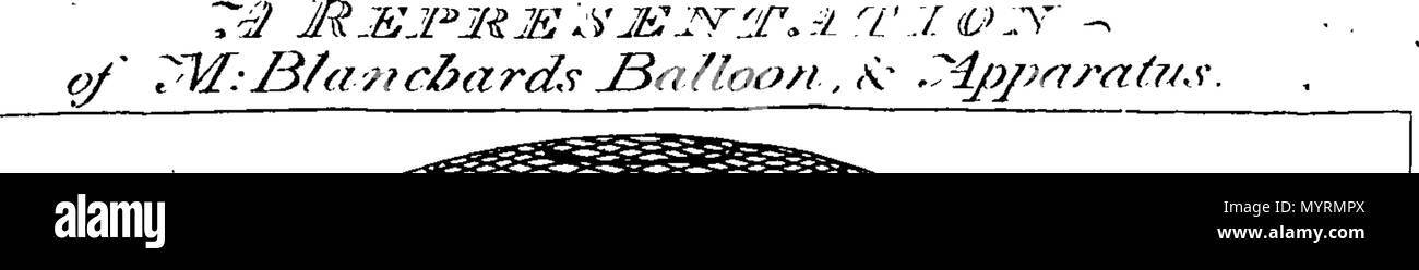 . Englisch: Fleuron aus Buch: Eine genaue und authentische Erzählung von M.Blanchard's dritte Antenne Reise, von Rouen in der Normandie, am 18. Juli 1784. Von M.Boby begleitet; in dem Sie Verfahren einen Raum von 45 Meilen in zwei Stunden und ein Viertel, einschließlich der Zeit, die bei der Sensibilisierung und deprimierend die Maschine in der Luft beschäftigt. Die vier Zertifikate hinzugefügt, als Zeugnis der Wahrheit der Beziehung, und durch mehrere beachtliche Zeichen unterzeichnet. Aus dem Französischen von M.Blanchard übersetzt. 331 Eine genaue und authentische Erzählung von M Fleuron T 142571-1 Stockfoto