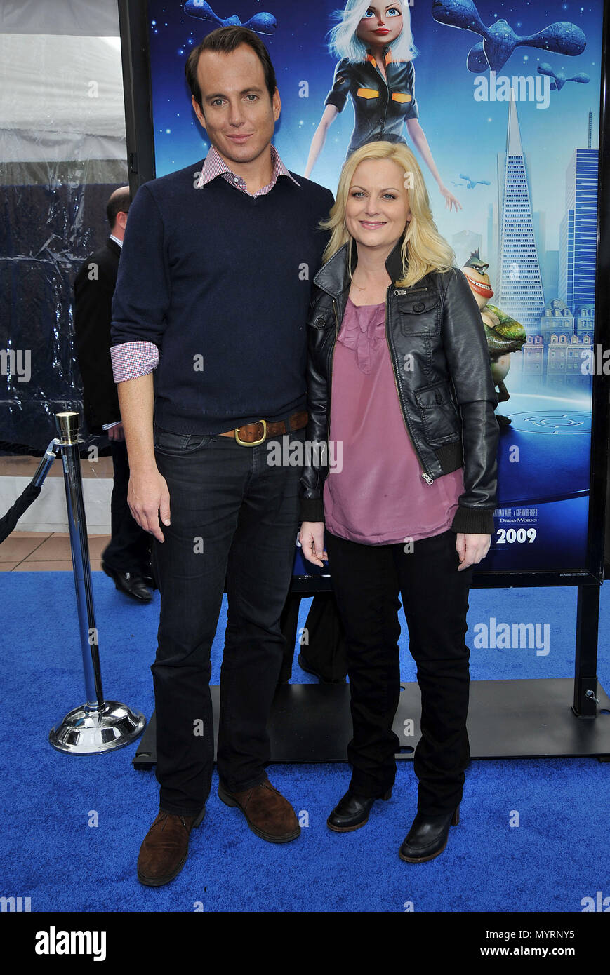 Amy Poehler und Will Arnett - Monster vs Aliens Premiere auf der Gibson Amphitheatre in den Universal Studios in Los Angeles. 18 ArnettWill PoehlerAmy 18 Event in Hollywood Leben - Kalifornien, Red Carpet Event, USA, Filmindustrie, Prominente, Fotografie, Bestof, Kunst, Kultur und Unterhaltung, prominente Mode, Besten, Hollywood Leben, Event in Hollywood Leben - Kalifornien, Roter Teppich und backstage, Musik Prominente, Topix, Paar, Familie (Mann und Frau) und Kids - Kinder, Brüder und Schwestern anfrage tsuni@Gamma-USA.com, Kredit Tsuni/USA, 2006 bis 2009 Stockfoto