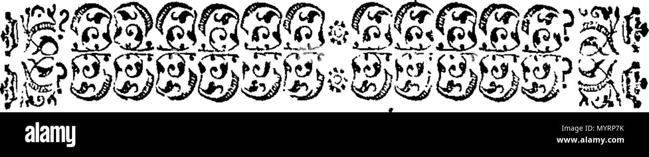 . Englisch: Fleuron aus Buch: Ein Rückblick auf die Entstehung und das Wachstum der heresie in der christlichen Kirche, die dem 16. Jahrhundert und weiter. Mit den Namen der Hereticks; die Zeit, wann sie blühen würde, wenn Dy. Zu dem wird hinzugefügt, eine Anlage, in der die Räte allgemeinen, nationalen und provinziellen, die die Catholick Glaubens verteidigt, eingefügt werden. Von J.Sharpe, Uhr Teil I 337 Rückblick auf die Entstehung und das Wachstum der heresie in der christlichen Kirche, die dem 16. Jahrhundert und weiter Fleuron T 105031-4 Stockfoto