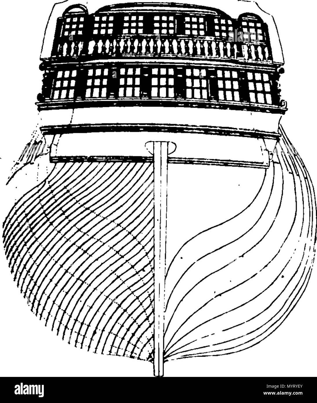 . Englisch: Fleuron aus Buch: Ein universelles Wörterbuch der Marine: oder, ein reichhaltiges Erläuterung der technischen Begriffe und Sätze, die in der Bau-, ... eines Schiffes. Illustriert mit einer Vielzahl an original Designs von SHIPING, [sic]... Die im Anhang beigefügt ist, eine Übersetzung der französischen Meer - Begriffe und Phrasen, aus den Werken von Chaos gesammelt. Du Hamel, Aubin, Saverien, &c. Von William Falkner, ... 353 Ein universelles Wörterbuch der Marine - oder, ein reichhaltiges Erläuterung der technischen Begriffe und Sätze, die in der Bau-, - eines Schiffes Fleuron T 071581-32 Stockfoto