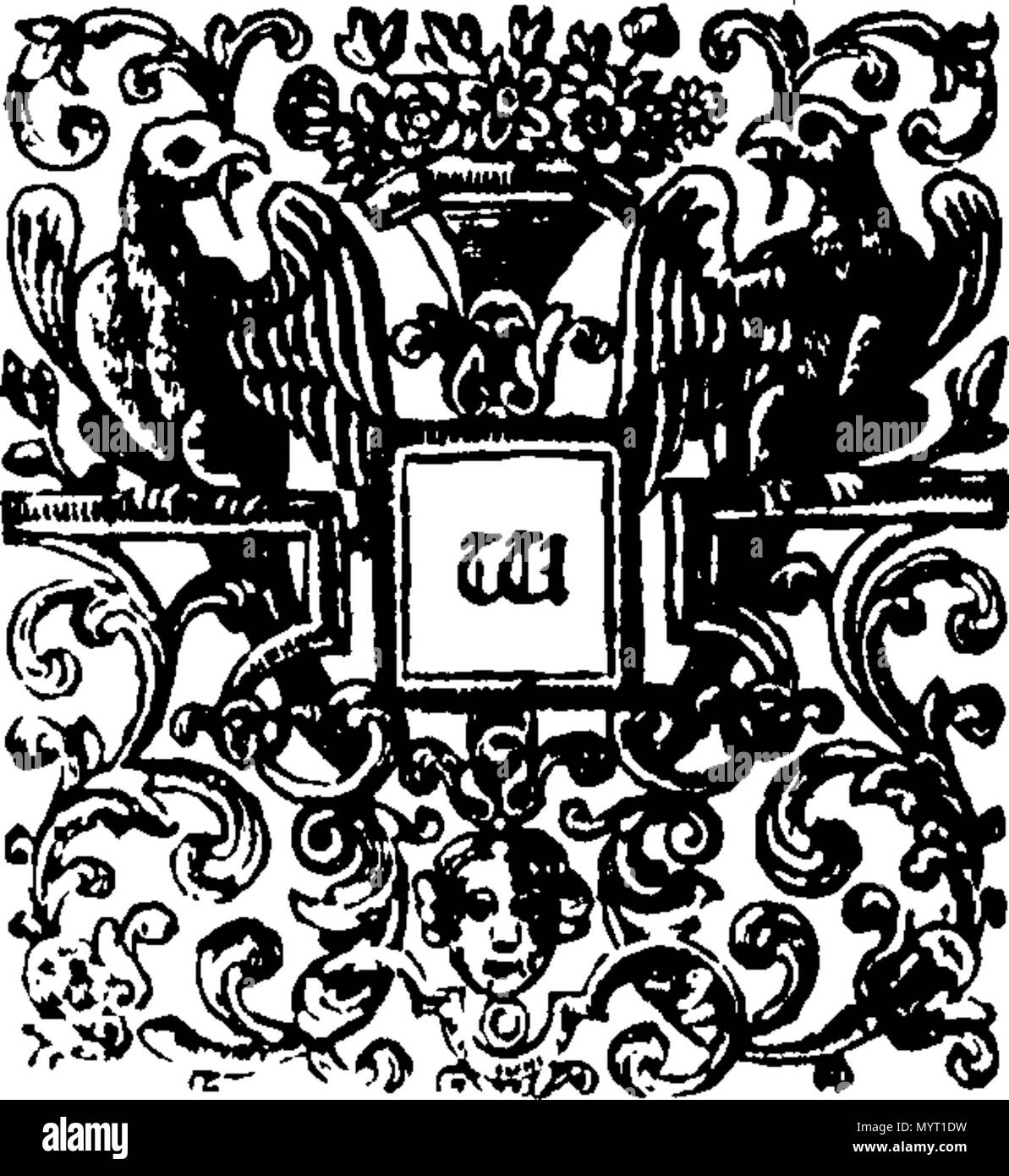 . Englisch: Fleuron aus Buch: Anno Regni Georgii II. Regis Magnae Britanniae, Franciae, & Hiberniae, tricesimo secundo. Im Parlament begonnen und an der Westminster, die 30 ersten Tag im Mai anno Dom Holden. 1754. Im 21. Jahr der Herrschaft unseres Herrn, Herrn George der Zweite, durch die Gnade Gottes, von Großbritannien, Frankreich und Irland, König, Verteidiger des Glaubens, &c. Und von dort weiter durch mehrere prorogations des 23 dritten Tag von November 1758, die sechste Tagung dieses Parlaments. 360 Anno Regni Georgii II Fleuron N 056638-43 Stockfoto