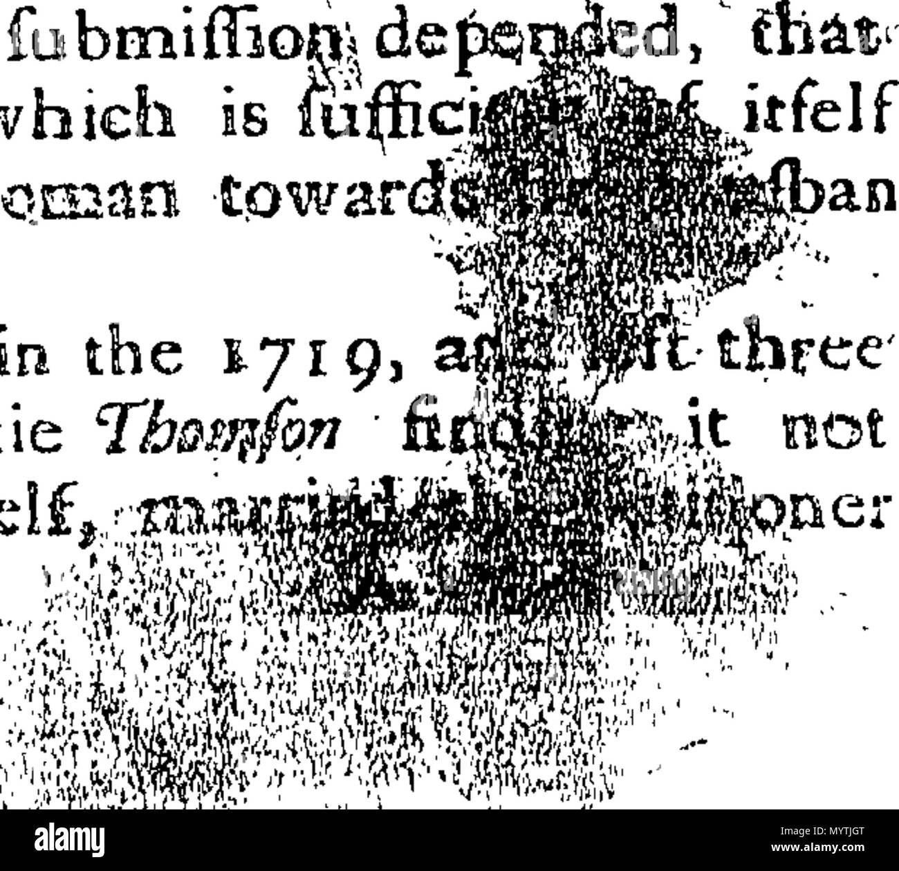 . Englisch: Fleuron aus Buch: Antworten der arme James Thomson, Sohn des verstorbenen Bailie Andrew Thomson, Brauer in Edinburgh; auf die Petition von Helen Bell, und ihre Kinder. 366 Antworten der arme James Thomson, Sohn des verstorbenen Bailie Andrew Thomson, Brauer in Edinburgh; auf die Petition von Helen Bell, und ihre Kinder Fleuron T 219052-1 Stockfoto