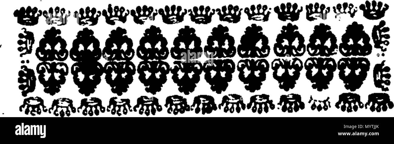 . Englisch: Fleuron aus Buch: Hymnen: für zwei, drei, vier, fünf, sechs, sieben und acht Stimmen. Wie Sie jetzt durchführen möchten, in der Kathedrale und Metropolitical Kirche St. Petrus in York: in der Kathedrale Kirche Christi und der Jungfrau Maria, die Heilige Jungfrau, in Durham: und in der Kathedrale Kirche der Seligen Jungfrau Maria, in Lincoln. Mit dem Präfix ", eine Tabelle der Prediger, und die Zeiten von ihrer Predigt, in der sagte Kathedralen. Von Thomas Ellway, Master von den Kindern der Kathedrale in York gesammelt. 366 Hymnen - für zwei, drei, vier, fünf, sechs, sieben und acht Stimmen Fleuron T 13596 Stockfoto