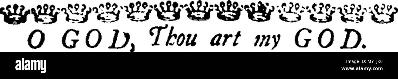 . Englisch: Fleuron aus Buch: Hymnen: für zwei, drei, vier, fünf, sechs, sieben und acht Stimmen. Wie Sie jetzt durchführen möchten, in der Kathedrale und Metropolitical Kirche St. Petrus in York: in der Kathedrale Kirche Christi und der Jungfrau Maria, die Heilige Jungfrau, in Durham: und in der Kathedrale Kirche der Seligen Jungfrau Maria, in Lincoln. Mit dem Präfix ", eine Tabelle der Prediger, und die Zeiten von ihrer Predigt, in der sagte Kathedralen. Von Thomas Ellway, Master von den Kindern der Kathedrale in York gesammelt. 366 Hymnen - für zwei, drei, vier, fünf, sechs, sieben und acht Stimmen Fleuron T 13596 Stockfoto