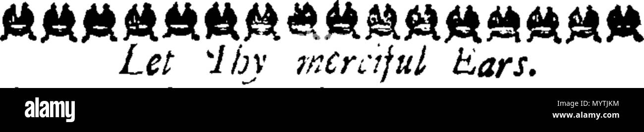 . Englisch: Fleuron aus Buch: Hymnen: für zwei, drei, vier, fünf, sechs, sieben und acht Stimmen. Wie Sie jetzt durchführen möchten, in der Kathedrale und Metropolitical Kirche St. Petrus in York: in der Kathedrale Kirche Christi und der Jungfrau Maria, die Heilige Jungfrau, in Durham: und in der Kathedrale Kirche der Seligen Jungfrau Maria, in Lincoln. Mit dem Präfix ", eine Tabelle der Prediger, und die Zeiten von ihrer Predigt, in der sagte Kathedralen. Von Thomas Ellway, Master von den Kindern der Kathedrale in York gesammelt. 366 Hymnen - für zwei, drei, vier, fünf, sechs, sieben und acht Stimmen Fleuron T 13596 Stockfoto